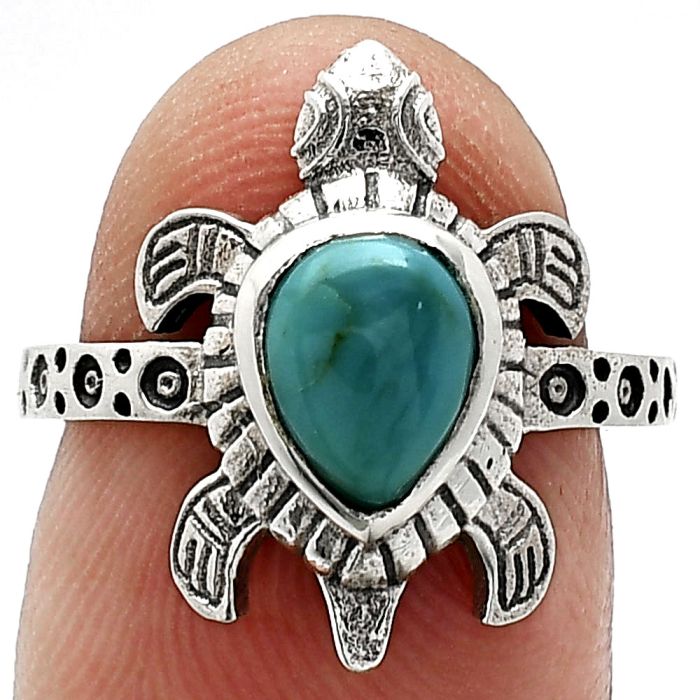 Tortoise - Natural Rare Turquoise Nevada Aztec Mt Ring size-6 SDR243257 R-1076, 6x8 mm