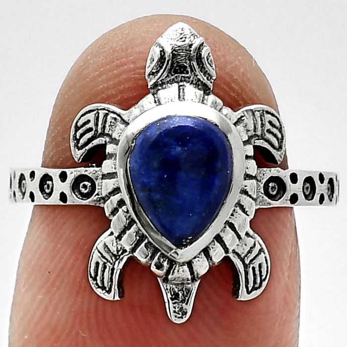 Tortoise - Lapis Lazuli Ring size-7 SDR243259 R-1076, 6x8 mm