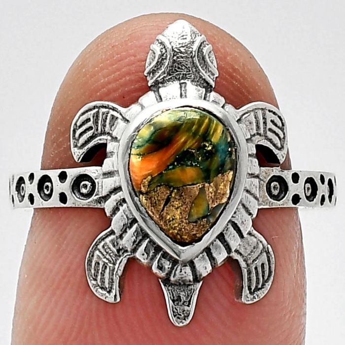 Tortoise - Spiny Oyster Turquoise Ring size-7 SDR243288 R-1076, 6x8 mm