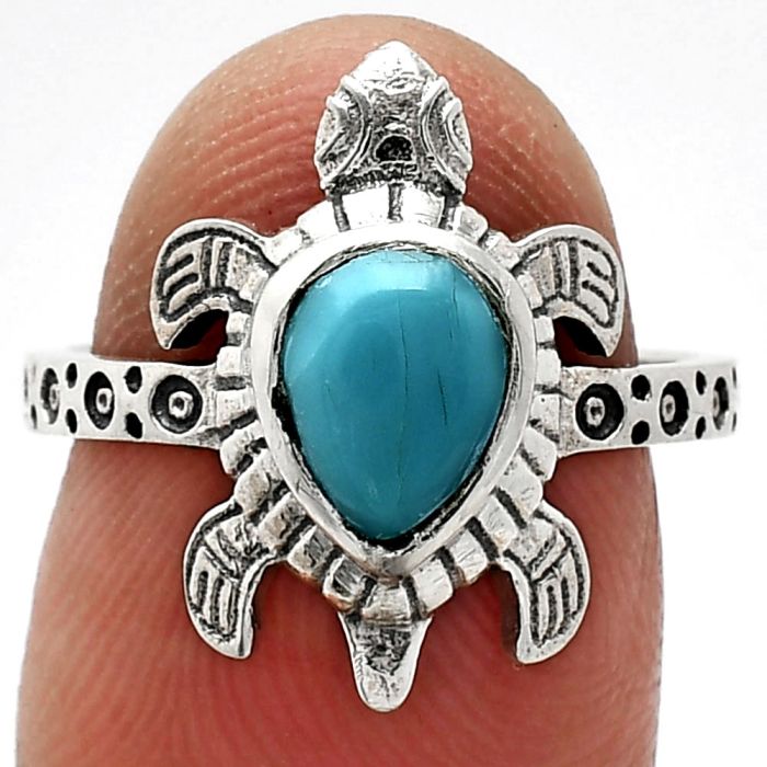 Tortoise - Natural Rare Turquoise Nevada Aztec Mt Ring size-7 SDR243298 R-1076, 6x8 mm