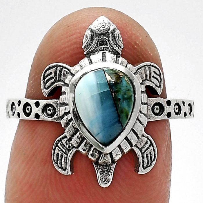 Tortoise - Spiny Oyster Turquoise Ring size-7.5 SDR243303 R-1076, 6x8 mm