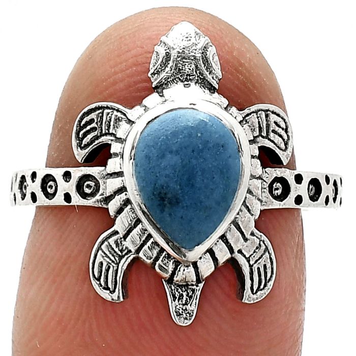 Tortoise - Blue Aventurine Ring size-7.5 SDR243323 R-1076, 6x8 mm