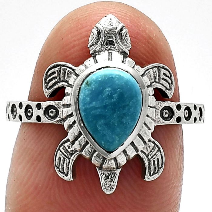 Tortoise - Natural Rare Turquoise Nevada Aztec Mt Ring size-7.5 SDR243333 R-1076, 6x8 mm