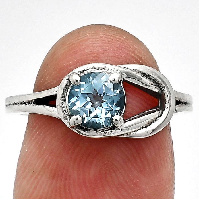 London Blue Topaz Ring size-7 SDR243381 R-1215, 6x6 mm