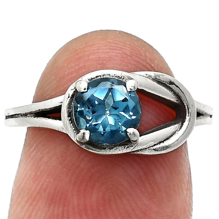 London Blue Topaz Ring size-6 SDR243383 R-1215, 6x6 mm