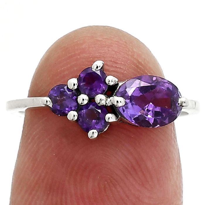 Amethyst Ring size-7 SDR243420 R-1250, 7x5 mm