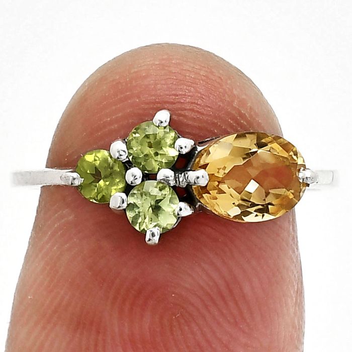 Citrine and Peridot Ring size-7 SDR243484 R-1250, 7x5 mm