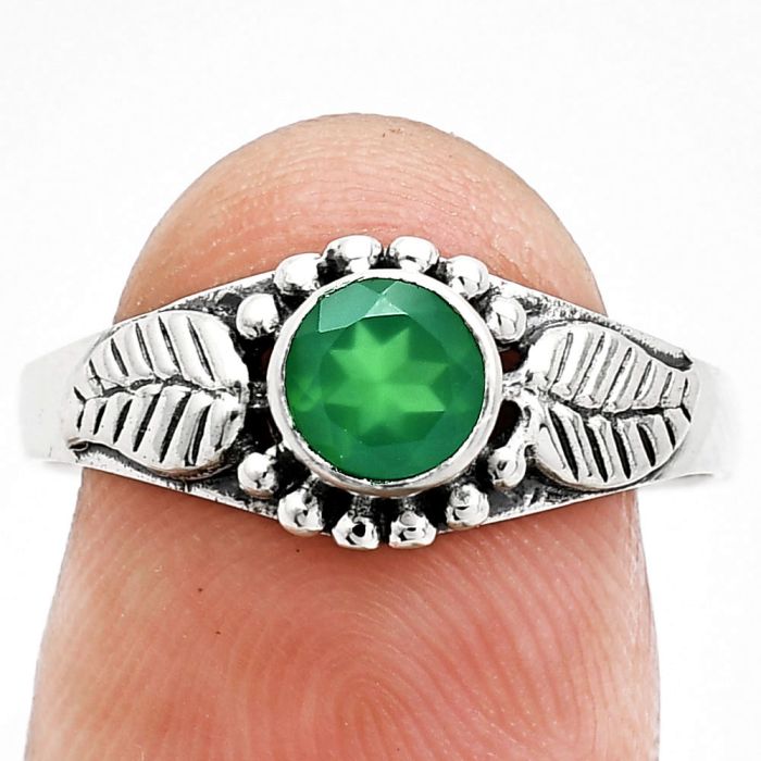 Green Onyx Ring size-7 SDR243546 R-1404, 5x5 mm