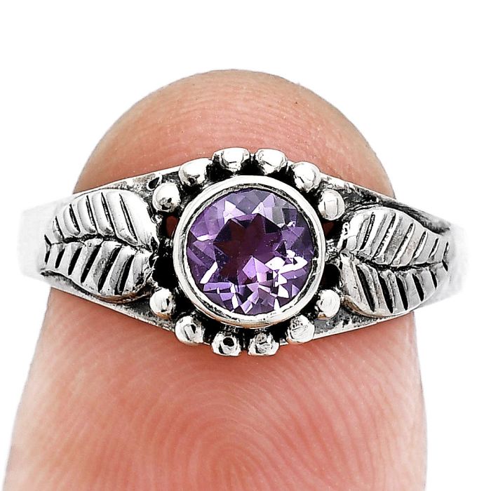 Amethyst Ring size-7.5 SDR243561 R-1404, 5x5 mm