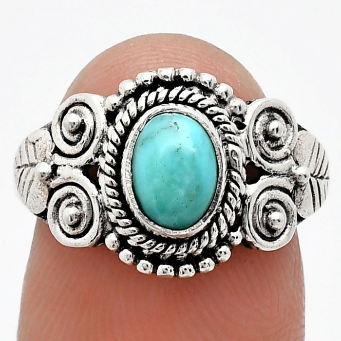 Sleeping Beauty Turquoise Ring size-7.5 SDR243576 R-1280, 7x5 mm