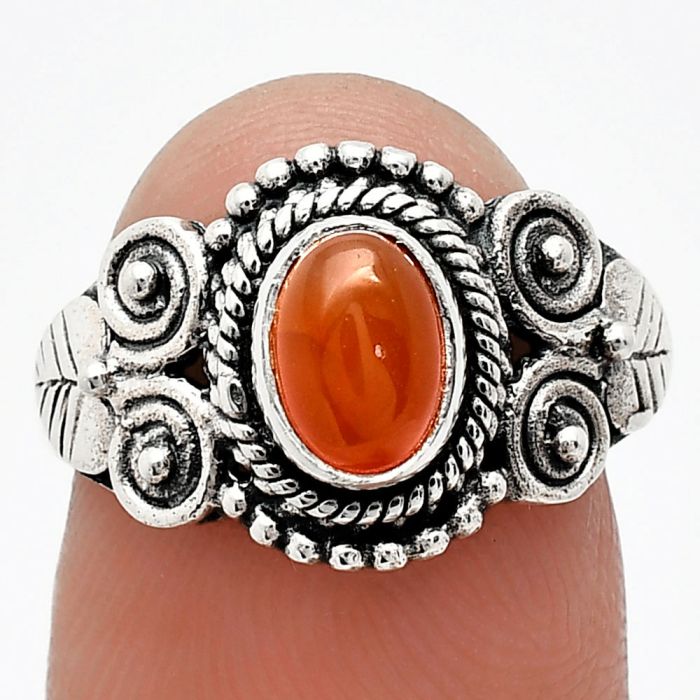 Carnelian Ring size-7 SDR243577 R-1280, 7x5 mm