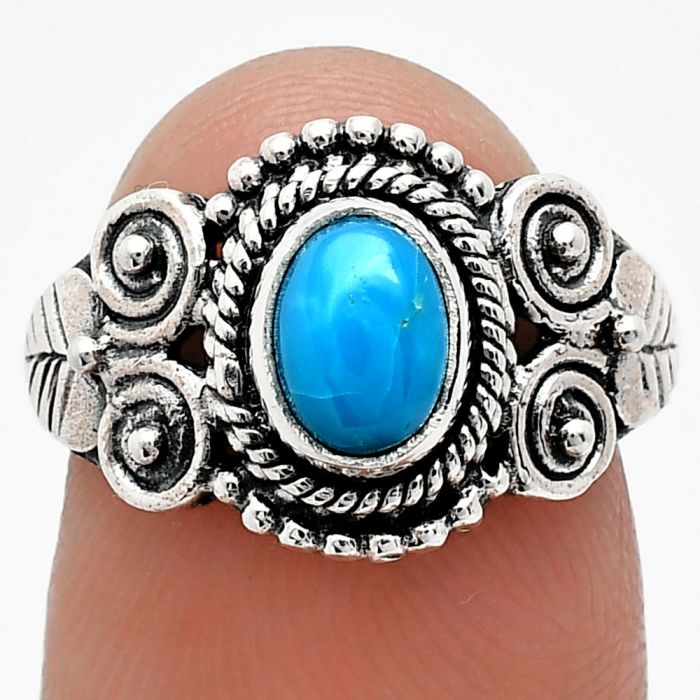 Sleeping Beauty Turquoise Ring size-7 SDR243585 R-1280, 7x5 mm