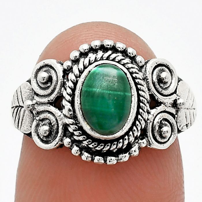 Malachite Eye Ring size-7 SDR243588 R-1280, 7x5 mm