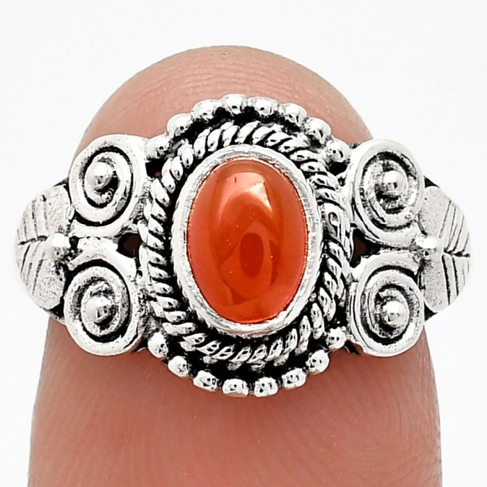 Carnelian Ring size-8 SDR243591 R-1280, 7x5 mm