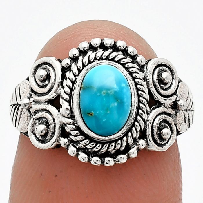 Sleeping Beauty Turquoise Ring size-6 SDR243601 R-1280, 7x5 mm