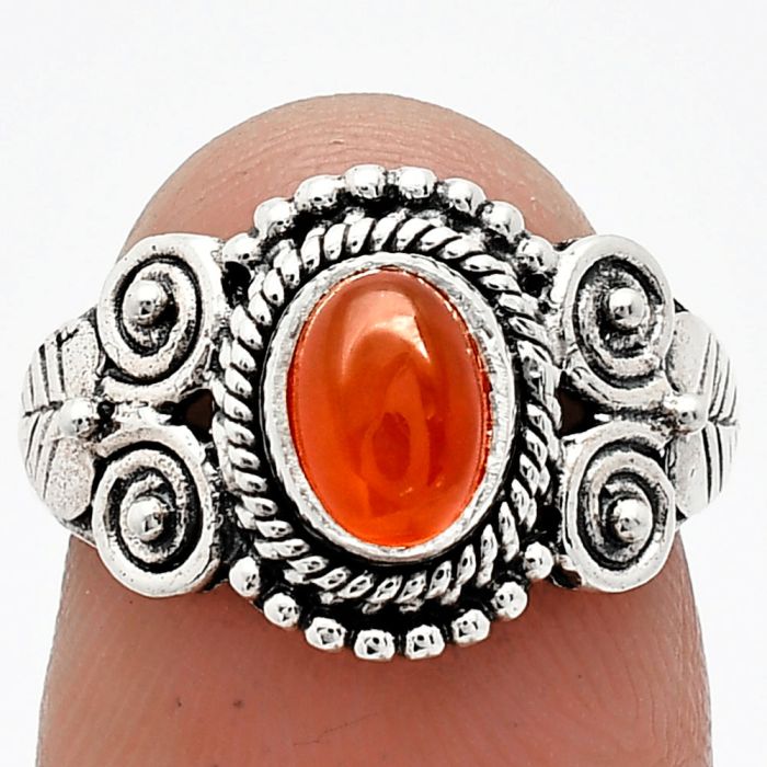 Carnelian Ring size-6 SDR243604 R-1280, 7x5 mm