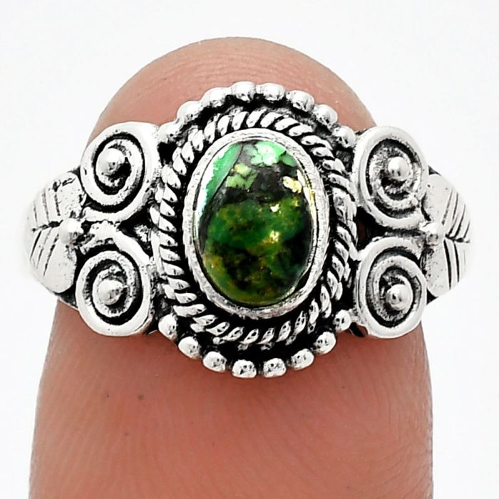 Green Matrix Turquoise Ring size-8 SDR243607 R-1280, 7x5 mm