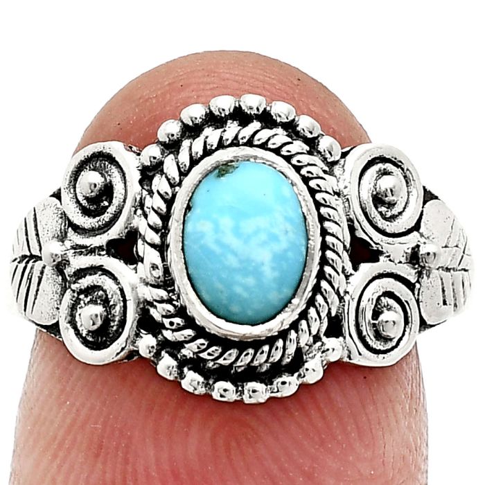 Natural Rare Turquoise Nevada Aztec Mt Ring size-8 SDR243616 R-1280, 7x5 mm