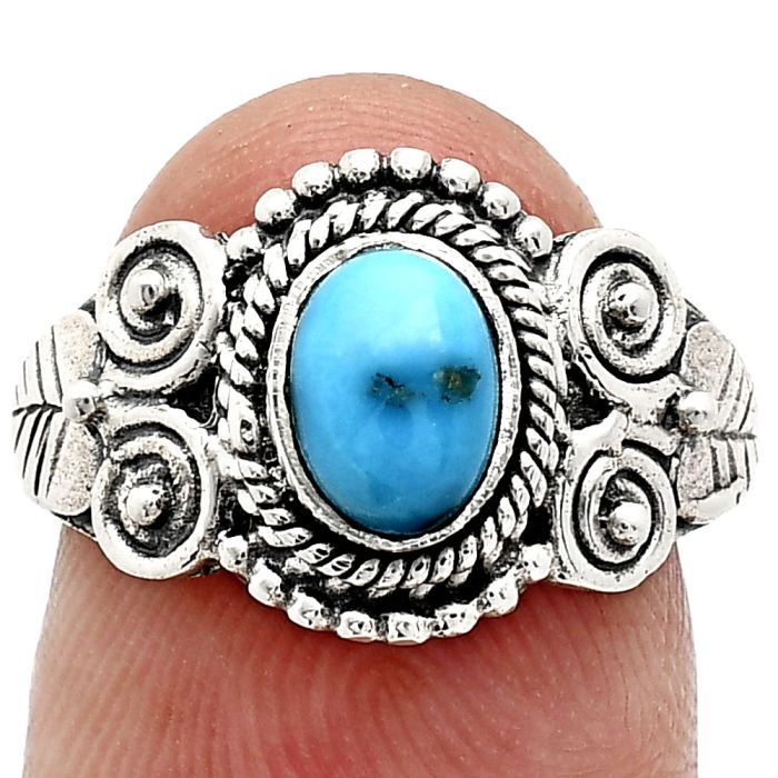 Sleeping Beauty Turquoise Ring size-7.5 SDR243618 R-1280, 7x5 mm