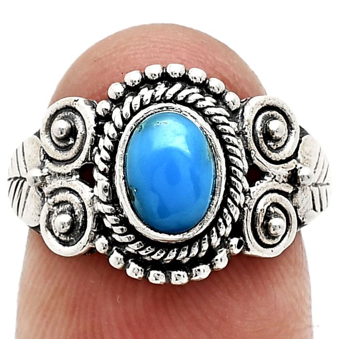 Sleeping Beauty Turquoise Ring size-7 SDR243623 R-1280, 7x5 mm