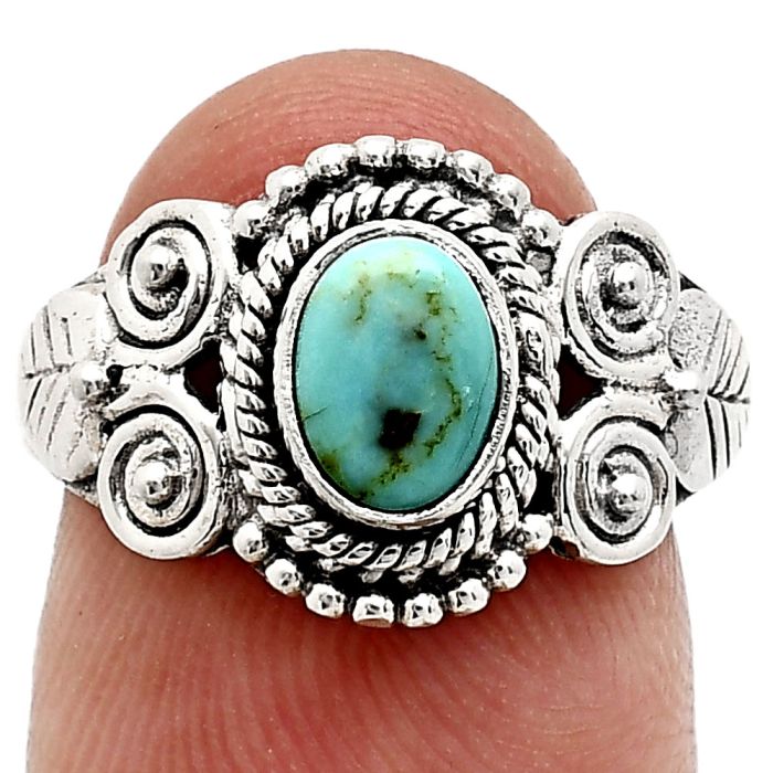 Sleeping Beauty Turquoise Ring size-8 SDR243624 R-1280, 7x5 mm