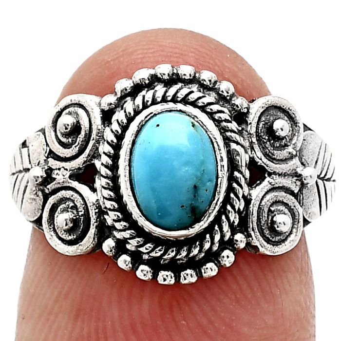 Sleeping Beauty Turquoise Ring size-7 SDR243635 R-1280, 7x5 mm