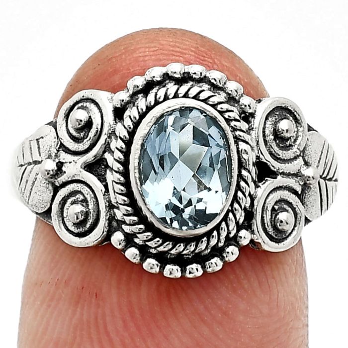 Sky Blue Topaz Ring size-7 SDR243642 R-1280, 7x5 mm