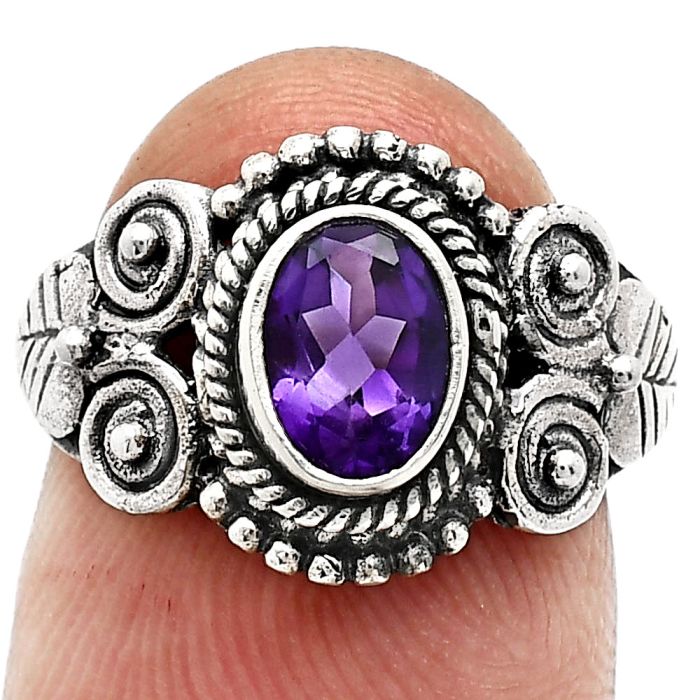 African Amethyst Ring size-7 SDR243644 R-1280, 7x5 mm