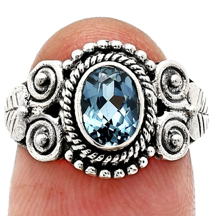 London Blue Topaz Ring size-7 SDR243681 R-1280, 7x5 mm