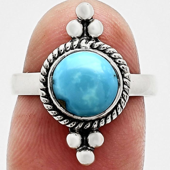 Kingman Turquoise With Pyrite Ring size-7 SDR243688 R-1127, 8x8 mm