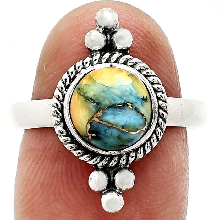 Spiny Oyster Turquoise Ring size-8 SDR243692 R-1127, 8x8 mm