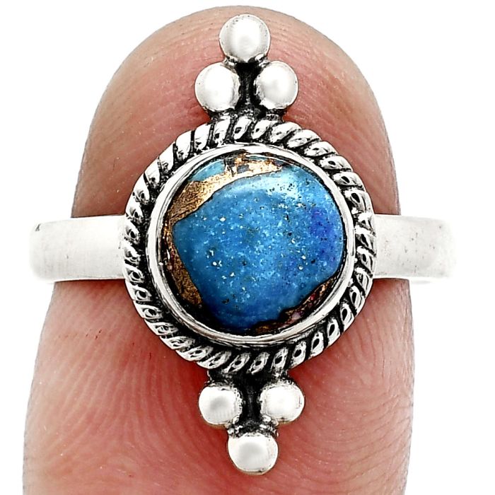 Copper Blue Turquoise Ring size-8 SDR243710 R-1127, 8x8 mm