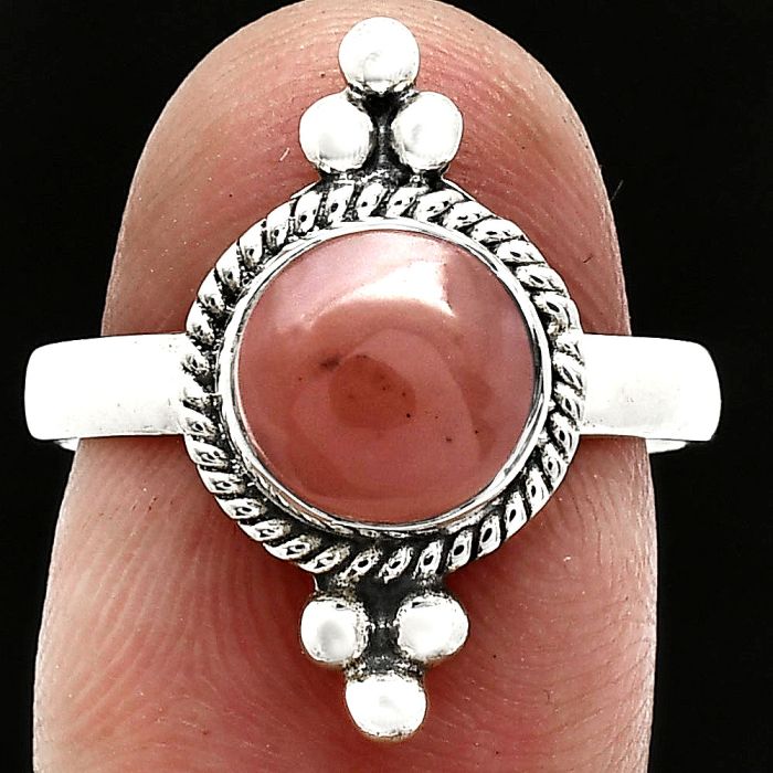 Guava Quartz Ring size-8 SDR243715 R-1127, 8x8 mm