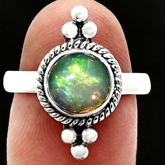 Ethiopian Opal Ring size-8 SDR243719 R-1127, 8x8 mm