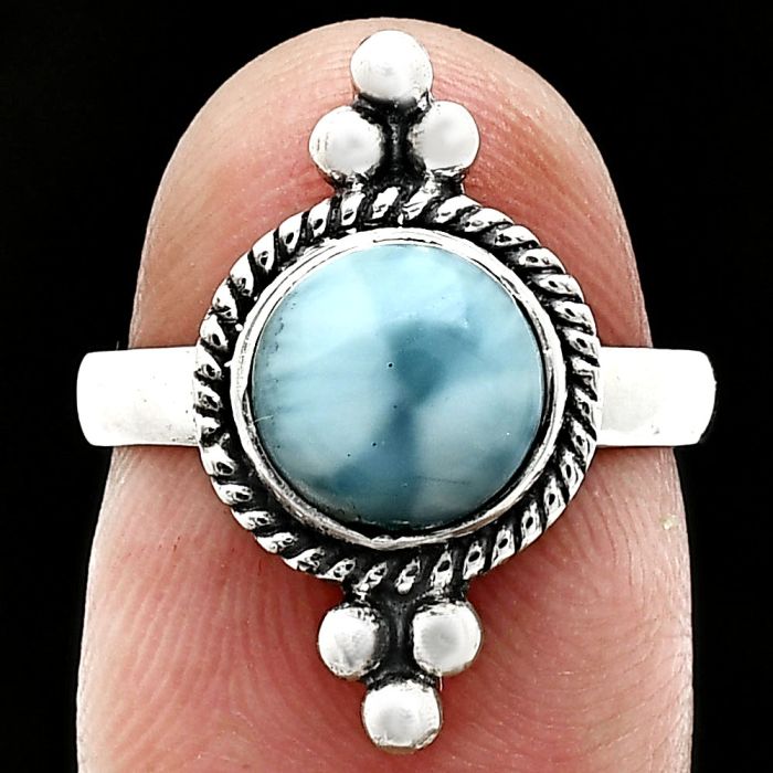 larimar (Dominican Republic) Ring size-6 SDR243727 R-1127, 8x8 mm