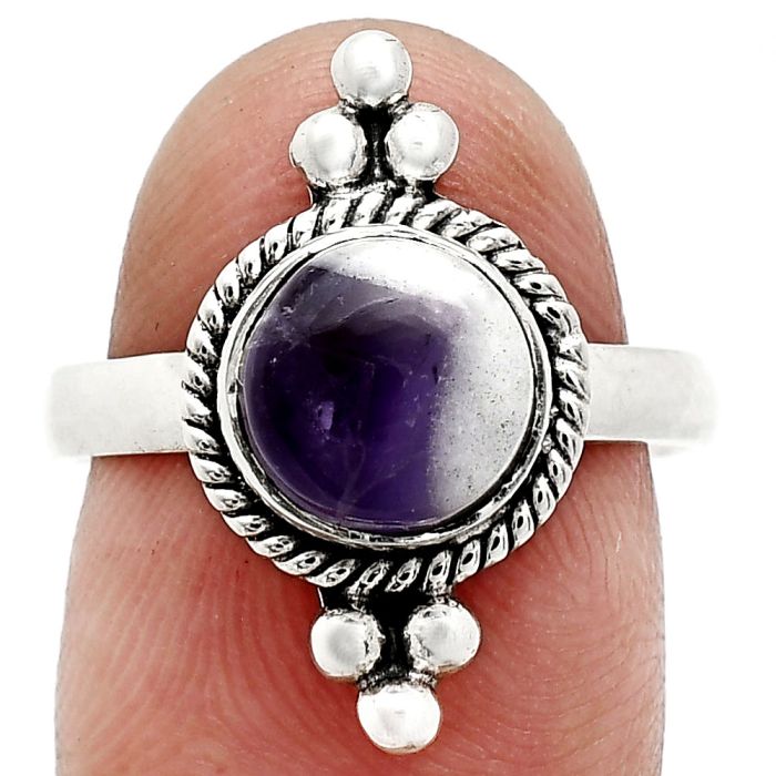 Chevron Amethyst Ring size-7 SDR243731 R-1127, 8x8 mm