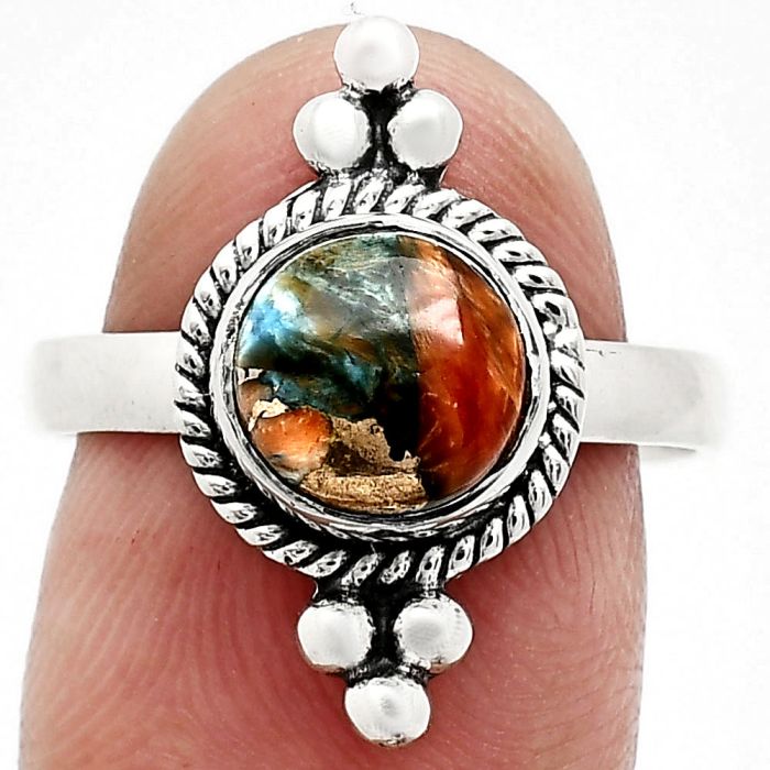 Spiny Oyster Turquoise Ring size-8.5 SDR243738 R-1127, 8x8 mm