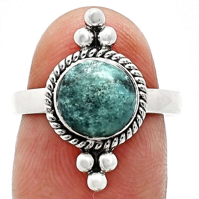 Natural Rare Turquoise Nevada Aztec Mt Ring size-7.5 SDR243743 R-1127, 8x8 mm