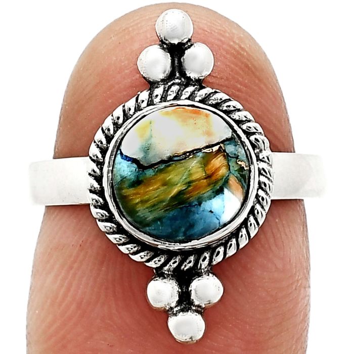 Spiny Oyster Turquoise Ring size-7 SDR243752 R-1127, 8x8 mm