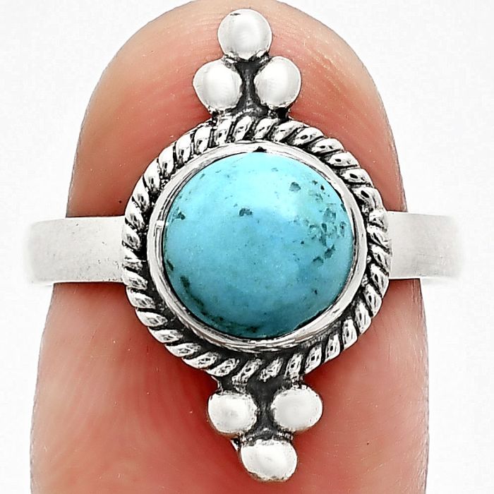 Natural Rare Turquoise Nevada Aztec Mt Ring size-7.5 SDR243754 R-1127, 8x8 mm