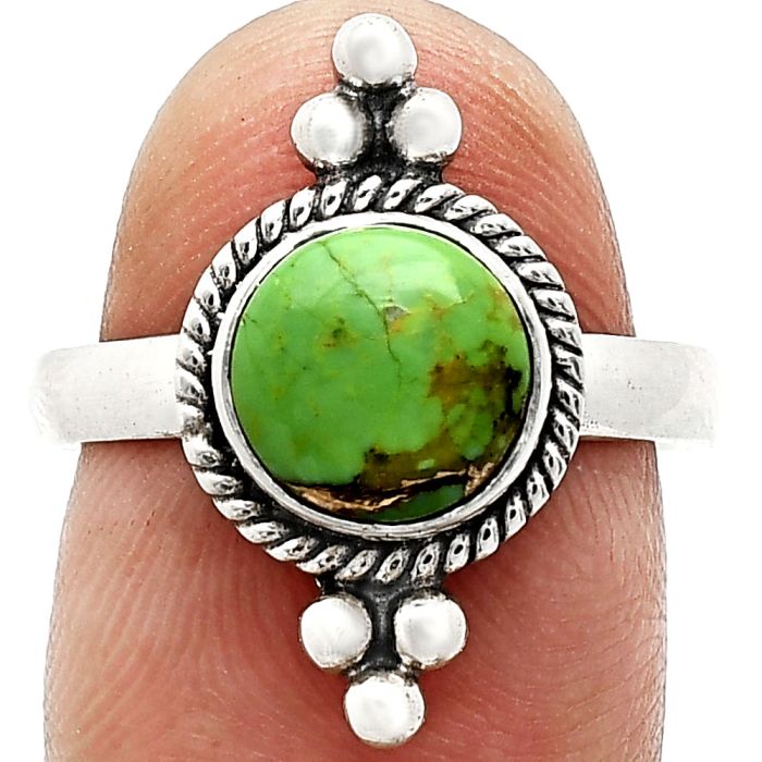 Copper Green Turquoise Ring size-8 SDR243757 R-1127, 8x8 mm