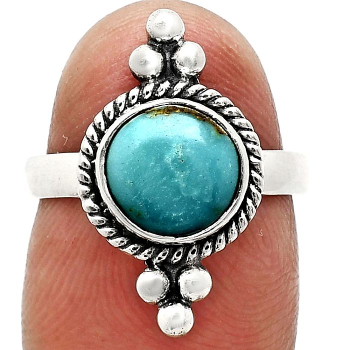 Natural Rare Turquoise Nevada Aztec Mt Ring size-6 SDR243769 R-1127, 8x8 mm