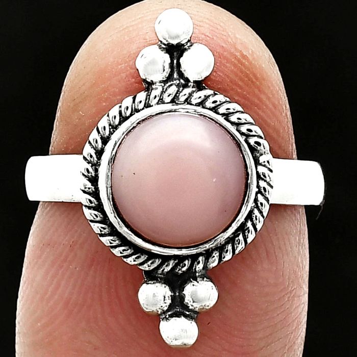 Pink Opal Ring size-6 SDR243771 R-1127, 8x8 mm