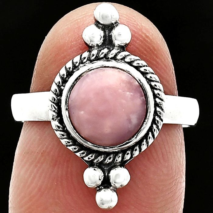 Pink Opal Ring size-7 SDR243772 R-1127, 8x8 mm