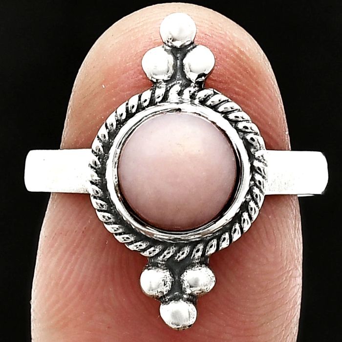 Pink Opal Ring size-8 SDR243773 R-1127, 8x8 mm