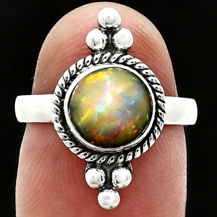 Ethiopian Opal Ring size-7 SDR243776 R-1127, 8x8 mm