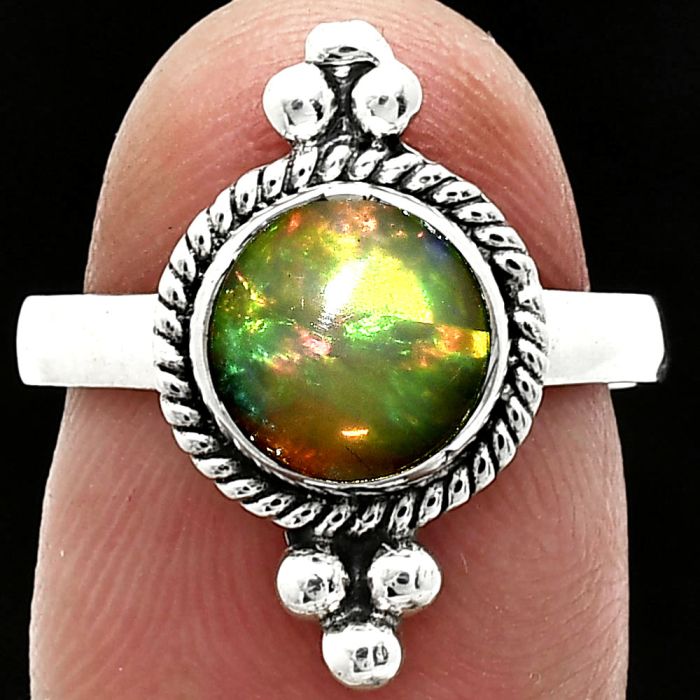 Ethiopian Opal Ring size-7.5 SDR243777 R-1127, 8x8 mm