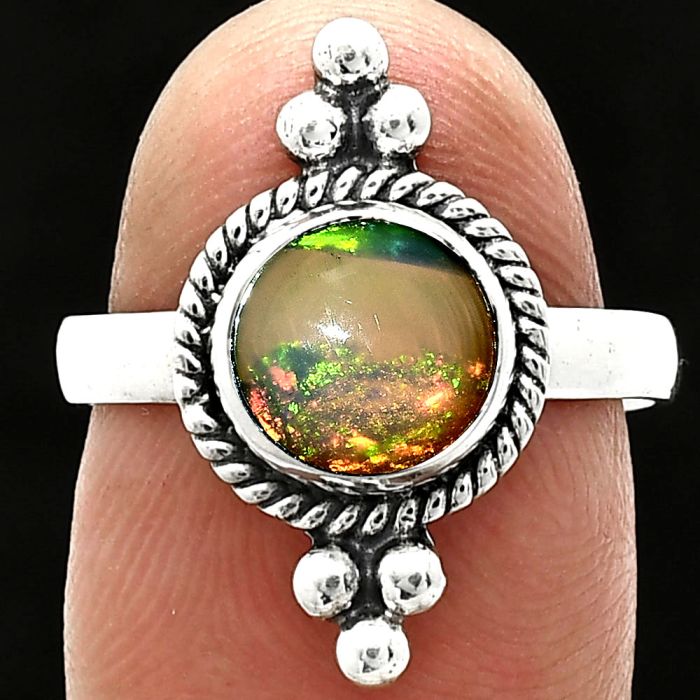 Ethiopian Opal Ring size-7.5 SDR243778 R-1127, 8x8 mm