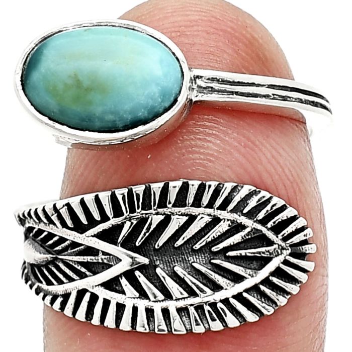 Adjustable - Natural Rare Turquoise Nevada Aztec Mt Ring size-7 SDR243783 R-1116, 7x10 mm