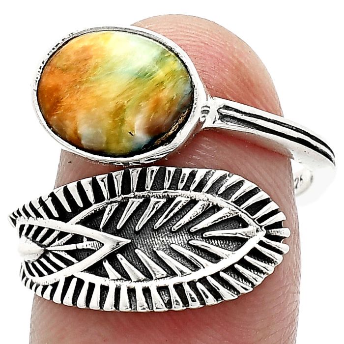 Adjustable - Spiny Oyster Turquoise Ring size-7.5 SDR243790 R-1116, 8x10 mm